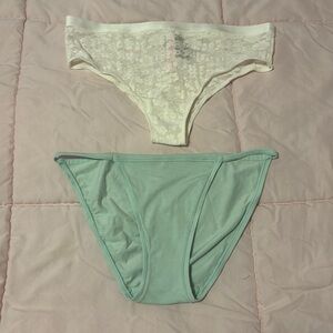 Pink Victoria’s Secret 2pc bundle Underwear; Mint & White
